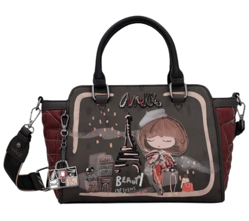 Poseta casual, dama, ANEKKE 41801-032, maro, piele ecologica